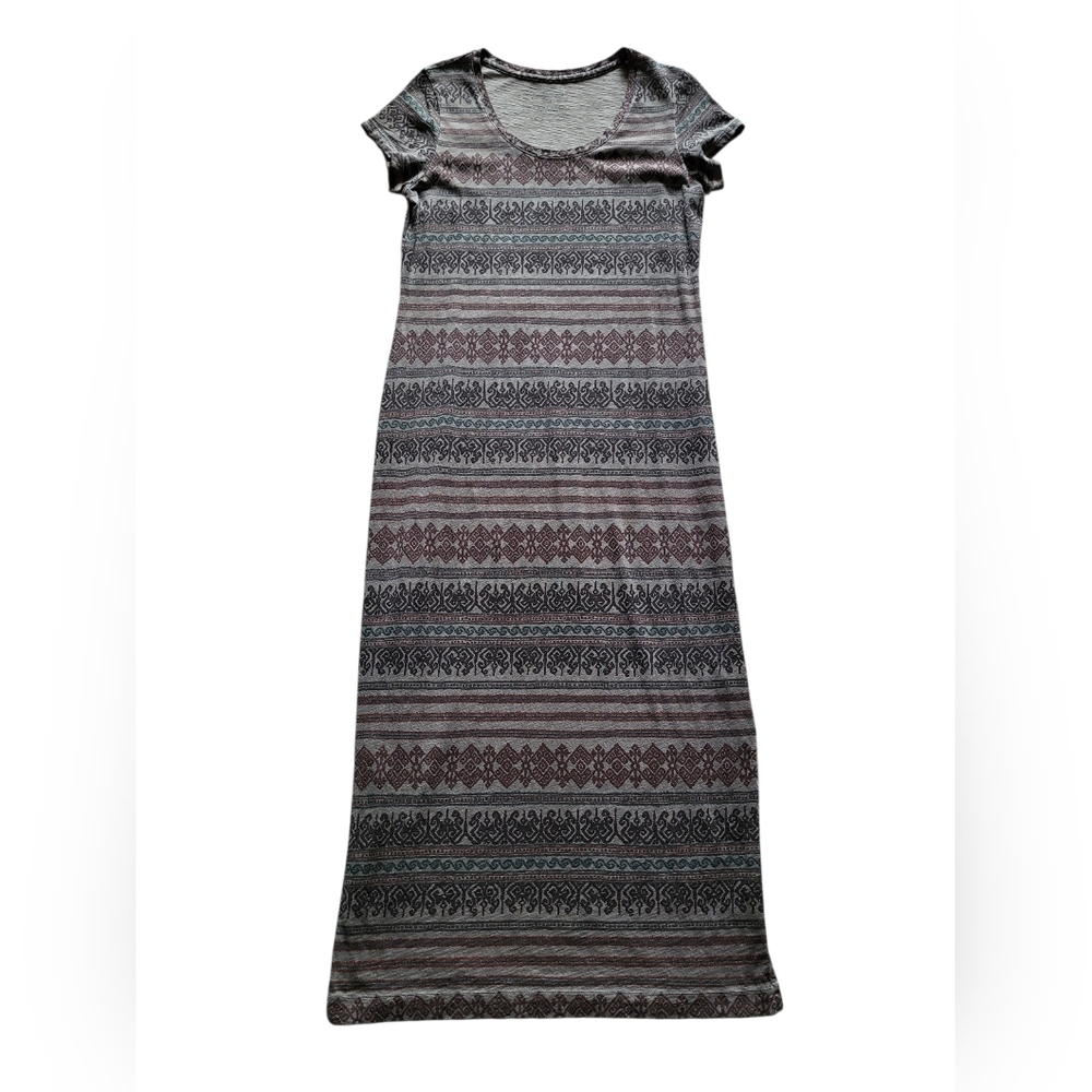 Peruvian Connection Women T-shirt Maxi Dress 100% Cotton Size M Boho